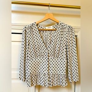 Cream and black blouse